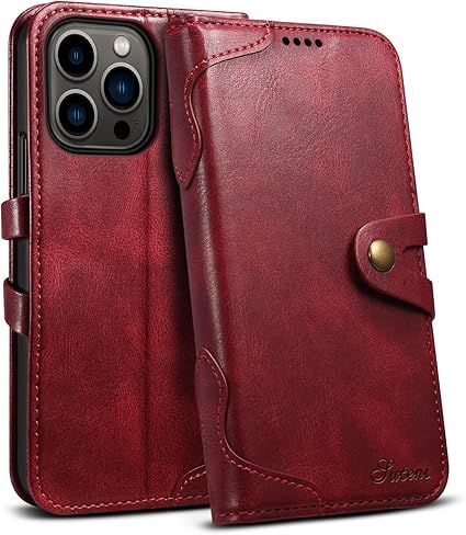 Mcxiancrl iPhone 13 Pro 用 ケース 手帳型 ボタン式 3枚カード収納 アイフォン 13 プロ 財布型 ケース スタンド 防塵 軽量 薄型 PUレザー 耐衝撃 耐汚れ スマホケース おしゃれ