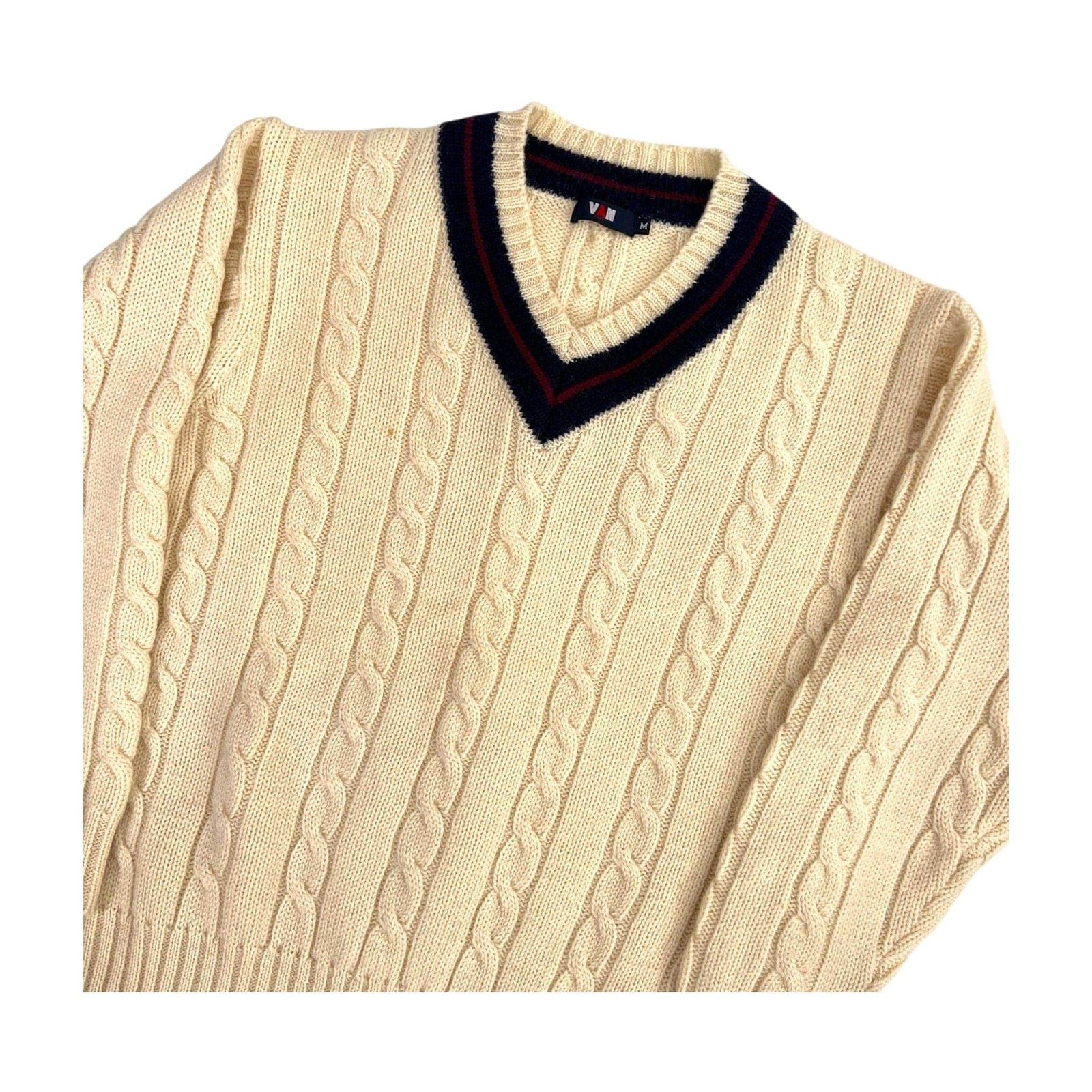 VAN JAV ヴァンヂャケット Vネック ケーブルニット セーター M