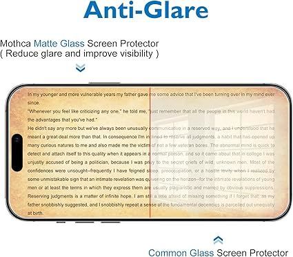 iPhone Mothca アンチグレア Pro対応 Air 人気セール,大人気 Mothca 2枚セット アンチグレア iPhone 15 Pro Max対応 ガラスフィルム+カメラフィルム(2枚) 保護フィルム 強化ガラス サラサラ タッチ感 ゲームフィルム ガイド枠付き 液晶 日本旭硝子製素材 指紋