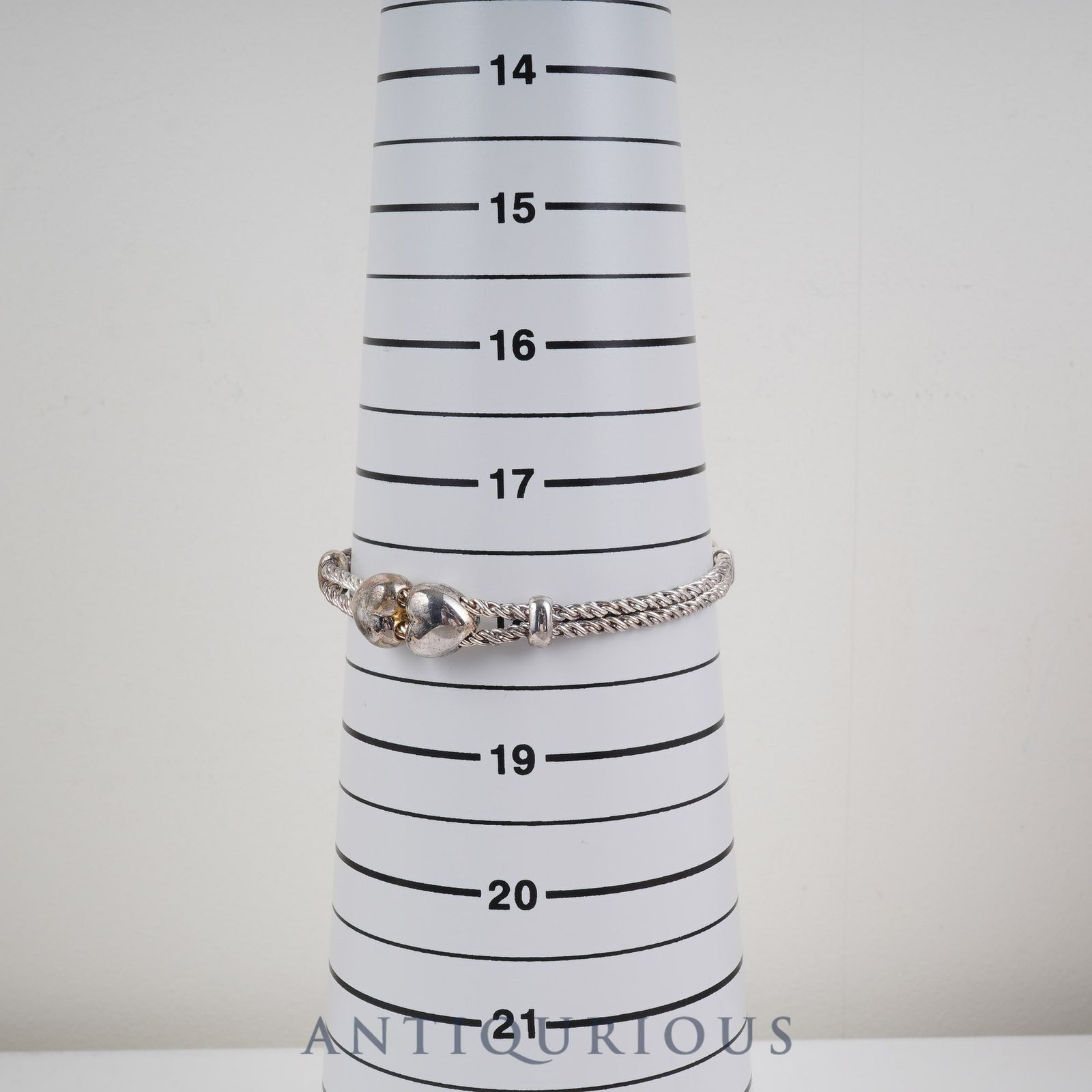 【美品】19.5cmティファニー ダブルロープ ハート ブレスレット SV925 美品】19.5cmティファニー ダブルロープ ハート ブレスレット SV925