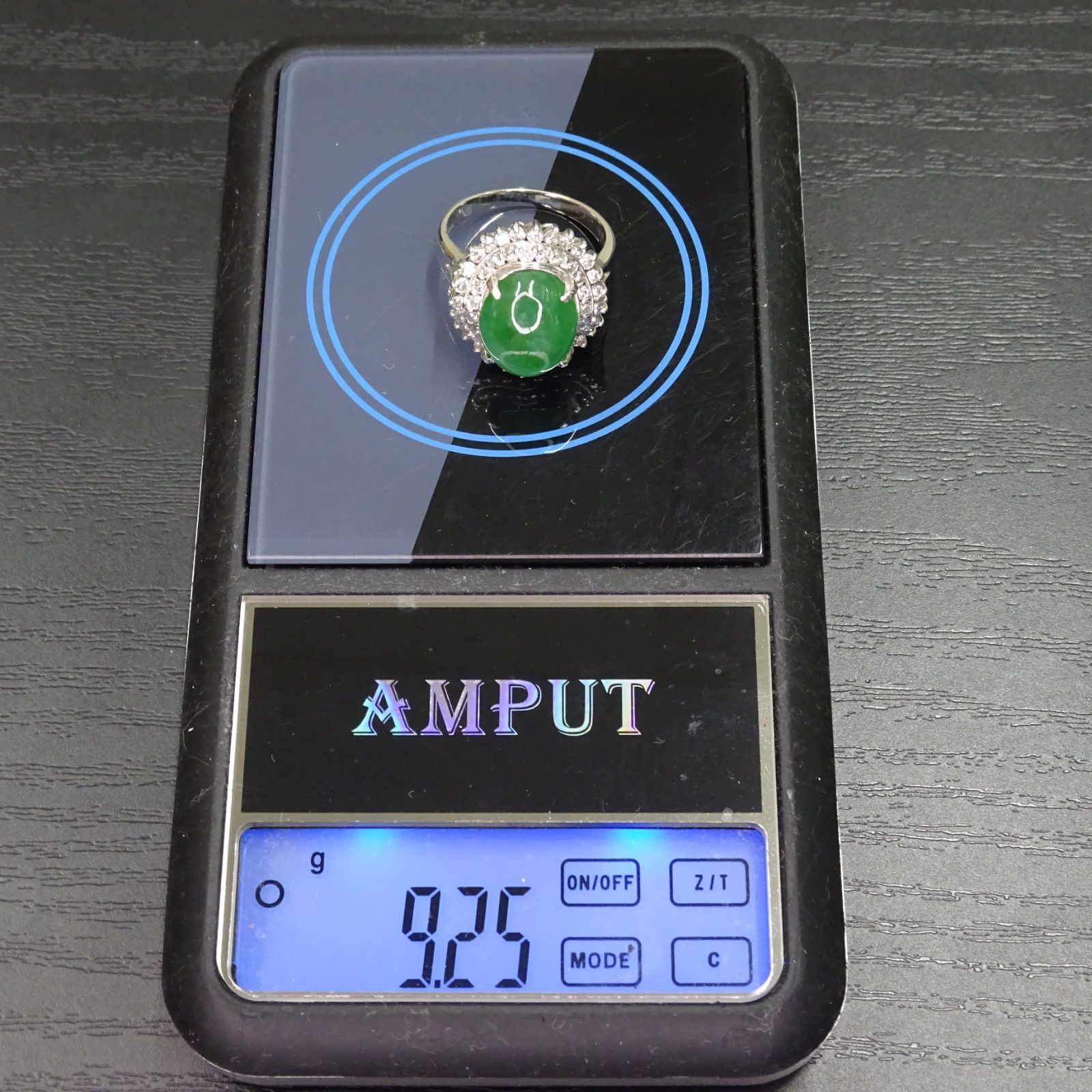 プラチナ pt900 天然翡翠(ひすい ヒスイ)1.80ct 天然ダイヤモンド0.84 