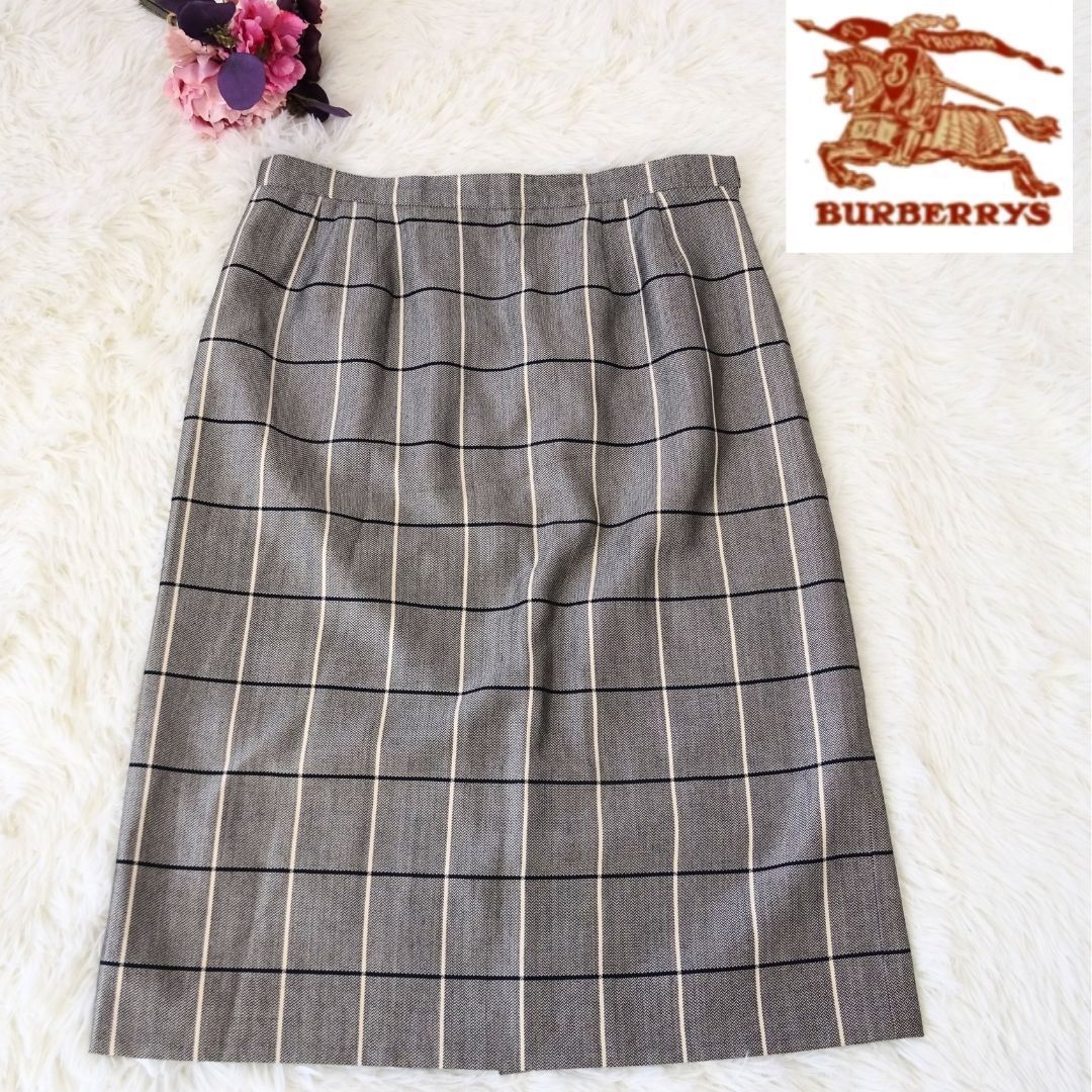 【美品】burberrys バーバリーズ　マリン柄スリットスカート 美品】burberrys バーバリーズマリン柄スリットスカート