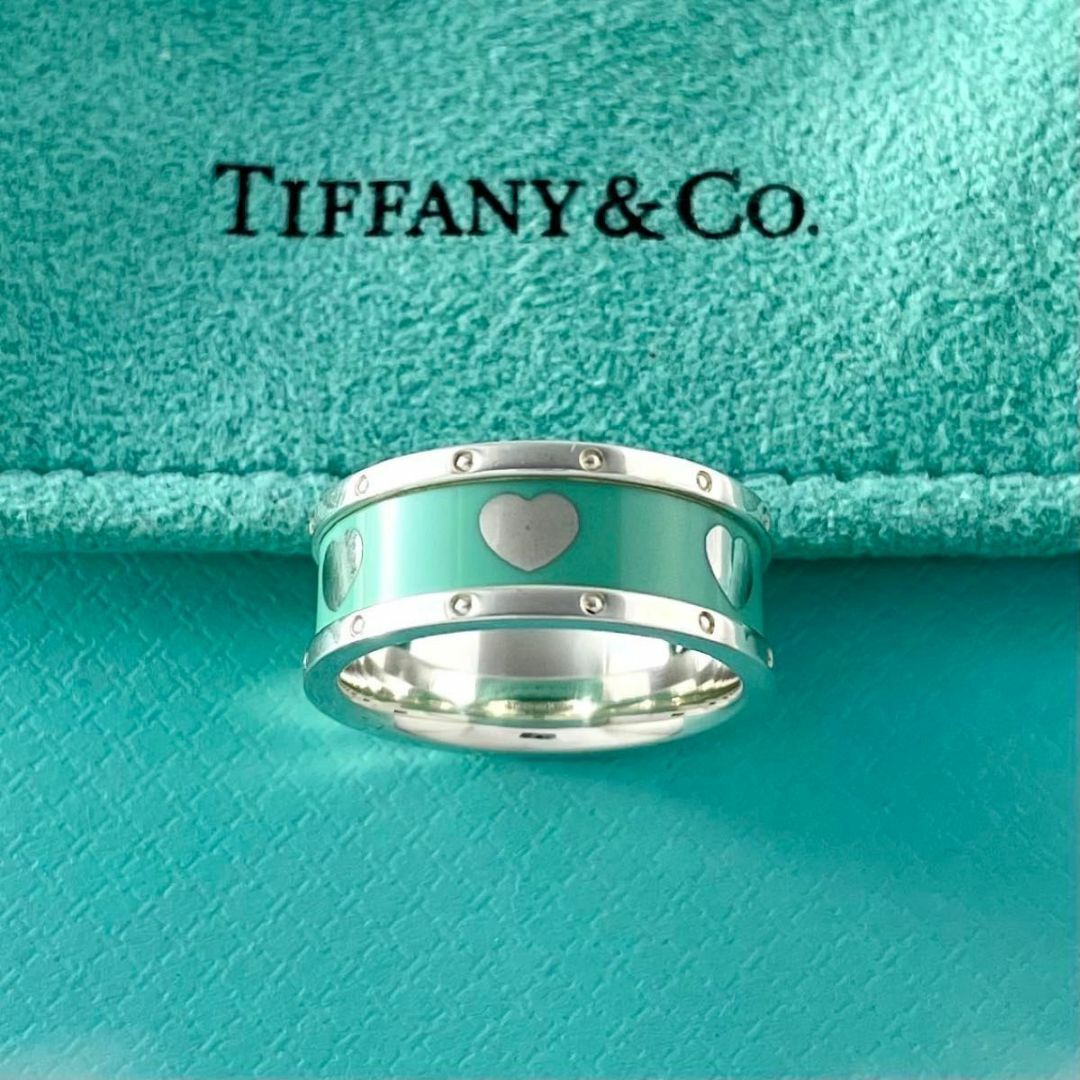 ティファニー　モダンハート バンドリング 13号 ティファニー 13号 ブルー エナメル ハート バンド リング RM3fe