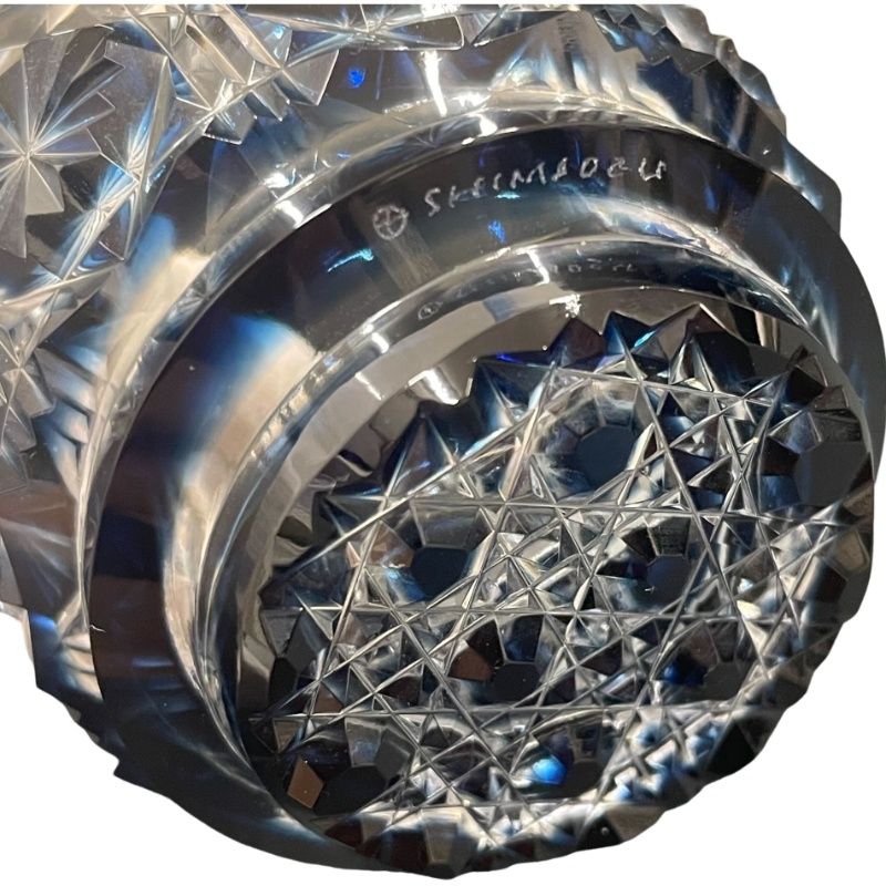 島津 薩摩切子 切子猪口 青 口径6cm 高さ5cm ガラス工芸品【中古】12507K291 島津 薩摩切子 切子猪口 青 口径6cm 高さ5cm ガラス工芸品【中古