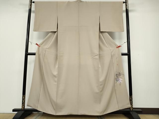 平和屋着物 二代目清次郎 手描き 色無地 霞地紋 肌色 正絹 CAAY4930ut