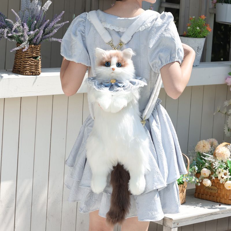 リュック バックパック 猫 ぬいぐるみ ラグドール猫 リアルな