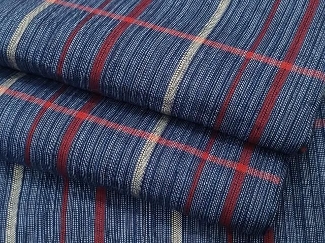 平和屋着物∴夏物 阿波しじら織 浴衣 格子柄 綿 CAAY4609ng