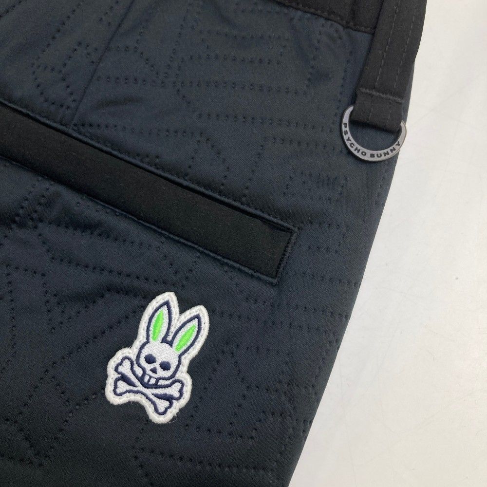 サイズ：M PSYCHO BUNNY サイコバニー ; ストレッチパンツ 裏フリース 総柄 ブラック系 [240101455393] ゴルフウェア メンズ ストスト サイズ：M PSYCHO BUNNY サイコバニー ; ストレッチパンツ 裏