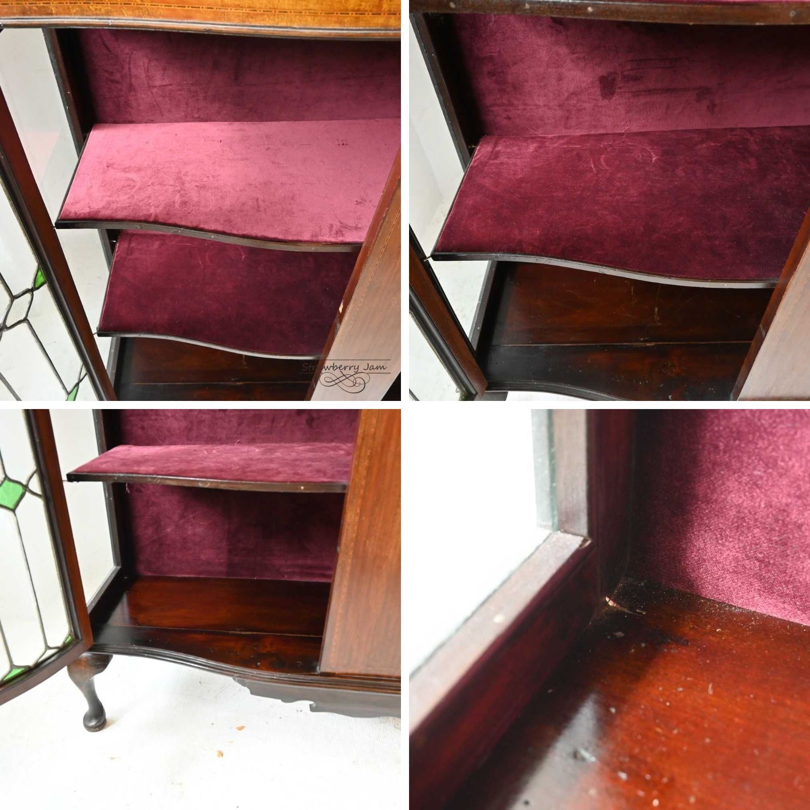 L3103-85 英国アンティーク ガラスキャビネット 食器棚 収納 ステンド L3103-85 英国アンティーク ガラスキャビネット 食器棚 収納