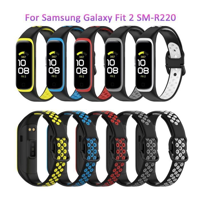 Samsung Galaxy Fit2 SM-R220 2色 交換用ベルト リストストラップ 時計バンド スマートウォッチ シリコン 通気性 サムスン  ギャラクシー フィット2 R220ベルト 耐衝撃 - メルカリ