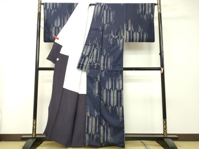 平和屋着物○藍造り国選定無形文化財 藍師・佐藤昭人 小紋 天然灰汁