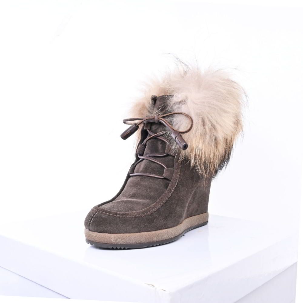 BOTTEGAVENETA】ボッテガヴェネタ ブーツ スウェード 赤 37 レディース  