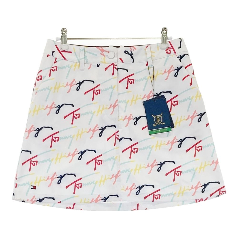 サイズ L TOMMY HILFIGER GOLF トミー ヒルフィガーゴルフ 2025年モデル ストレッチスカート 総柄 ホワイト系 240101542835 ゴルフウェア レディース ストスト