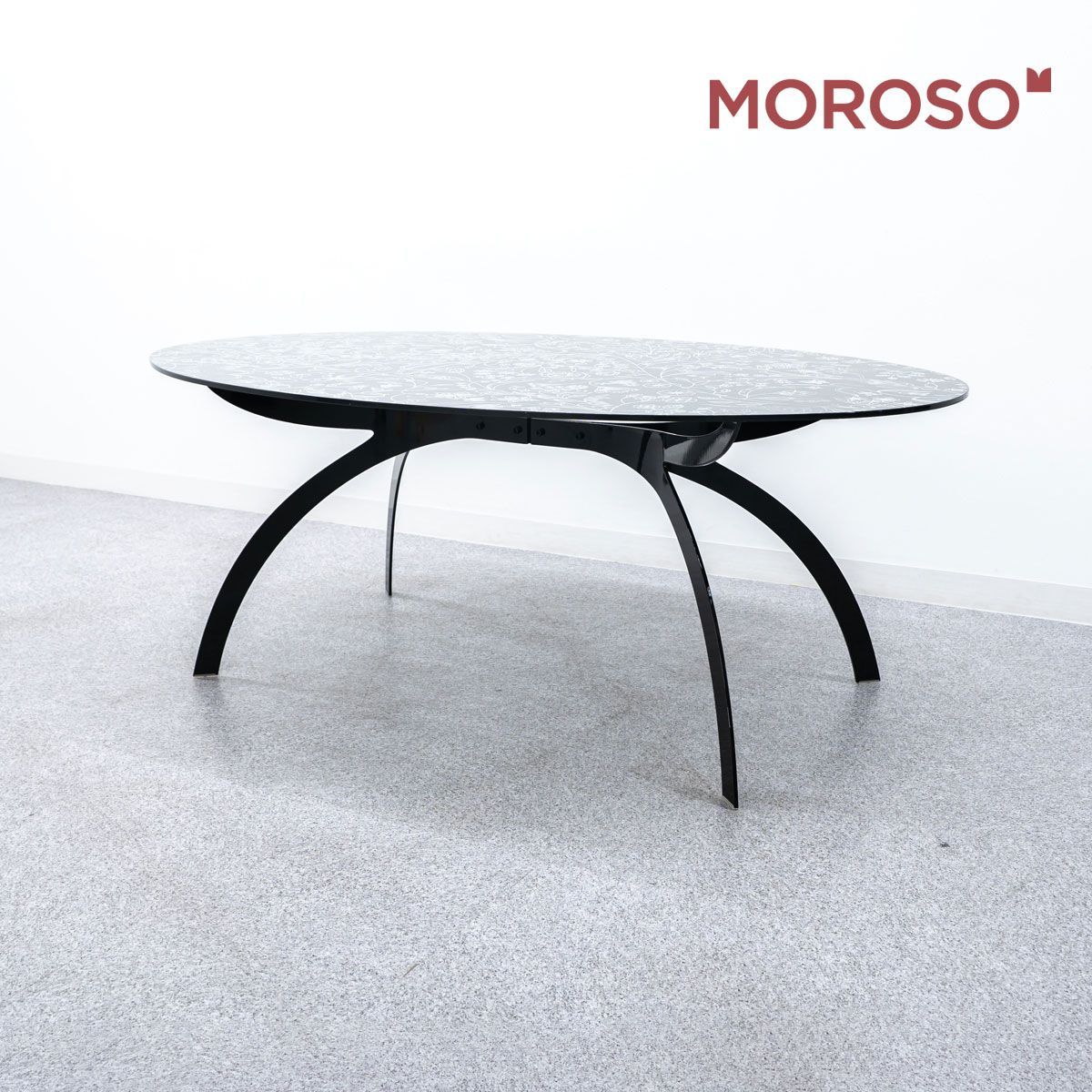 MOROSO モローゾ GLASS OVALTABLE グラス オーバル テーブル ダイニング テーブル ガラス ブラック トード ボーンチェ 定価46万 配送要