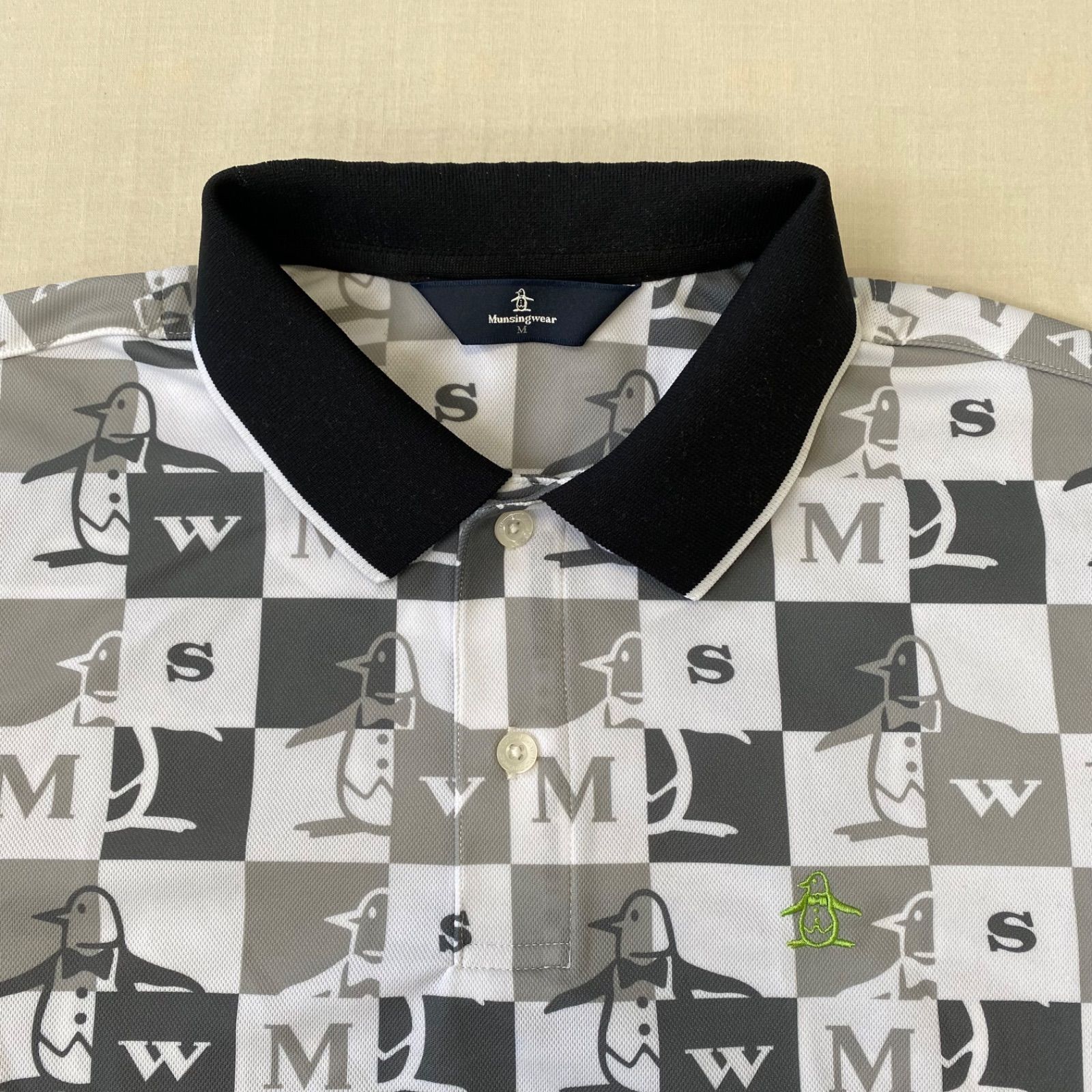 マンシングウェア　半袖　ポロシャツ　ワッペン　ロゴ刺繍　ゴルフウェア　春夏　L MUNSINGWEAR マンシングウェア 半袖 半袖シャツ 半袖ポロシャツ