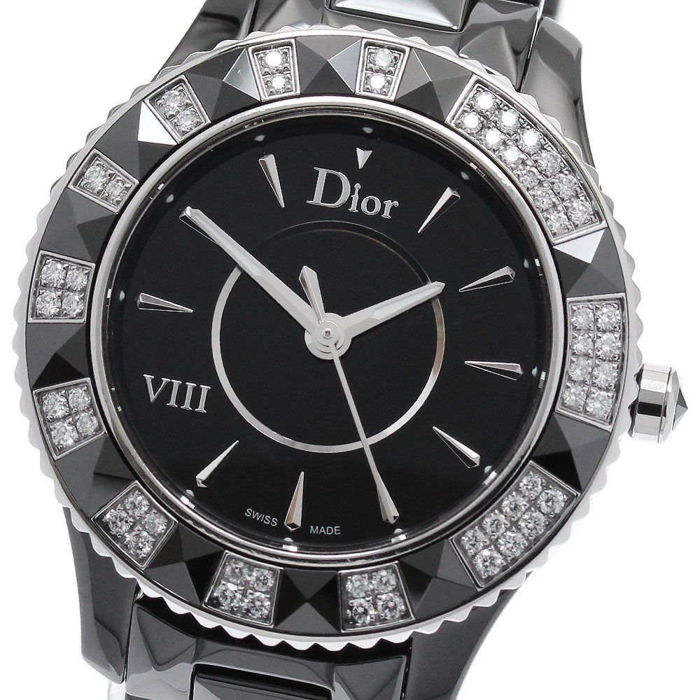 クリスチャンディオール Christian Dior CD1231E1 ディオールⅧ 黒セラミック ダイヤベゼル クォーツ レディース _883863