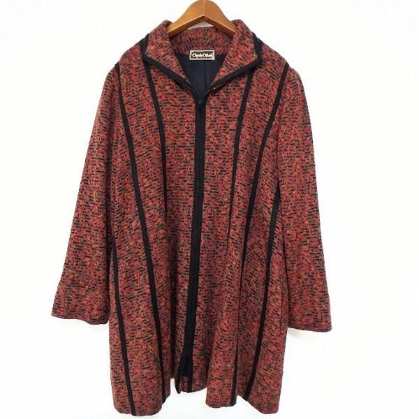 wnc サイトウトヨコ 斉藤都世子 コート 黒 マルチ ニット 総柄 ロング