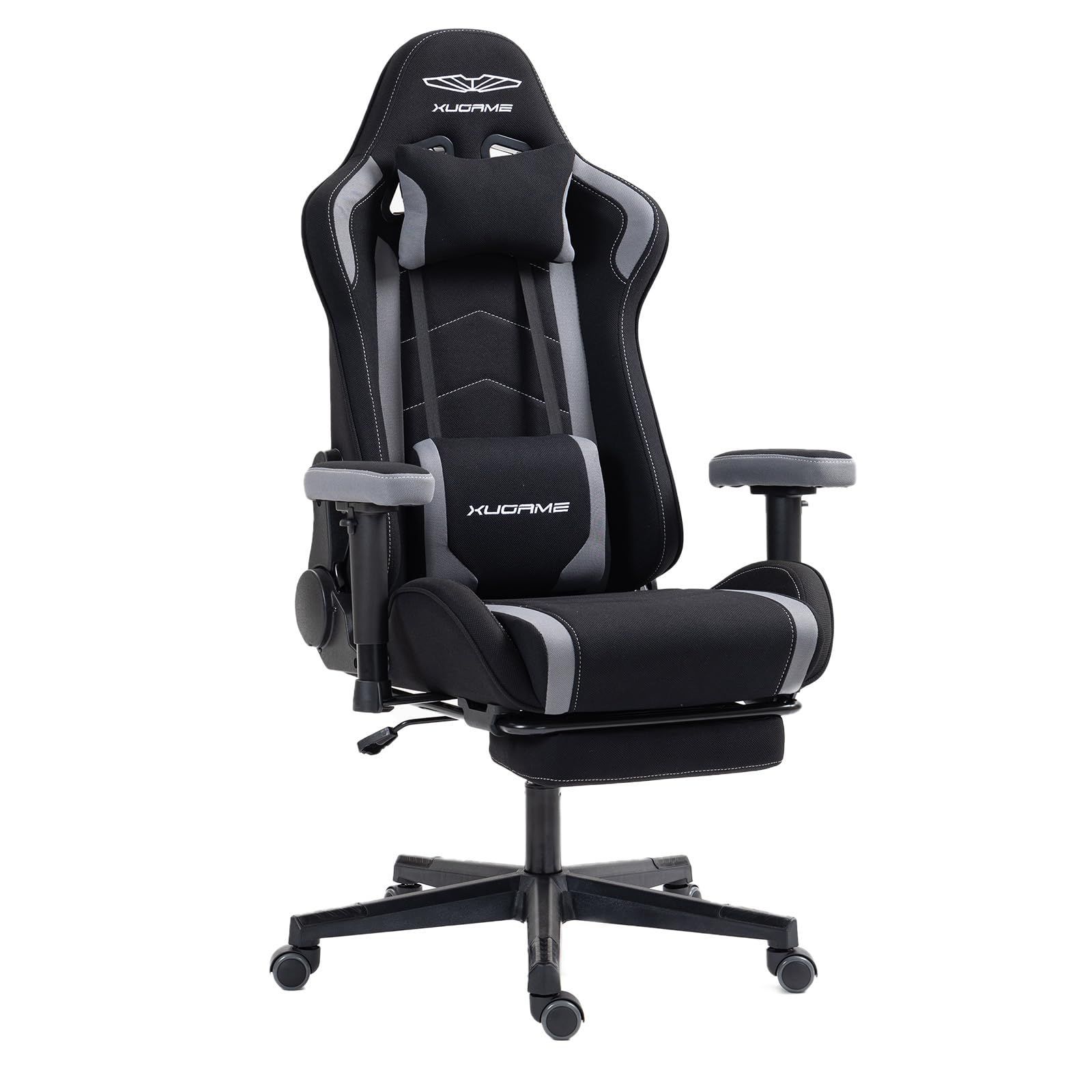 在庫処分 ハイバック リクライニング ヘッドレスト ゲーム用チェア ランバーサポート パソコン ひじ掛け付き デスク 高さ調整機能 メッシュ生地 chair オットマン付き gaming 疲れない オフィスチェア 椅子 ゲーミングチェア テレワーク CHU