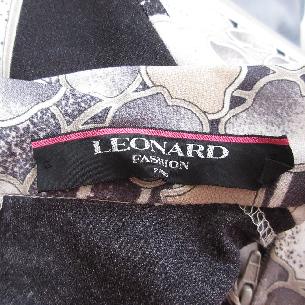 美品 LEONARD FASIHON レオナール 花柄 カンカンストレッチ