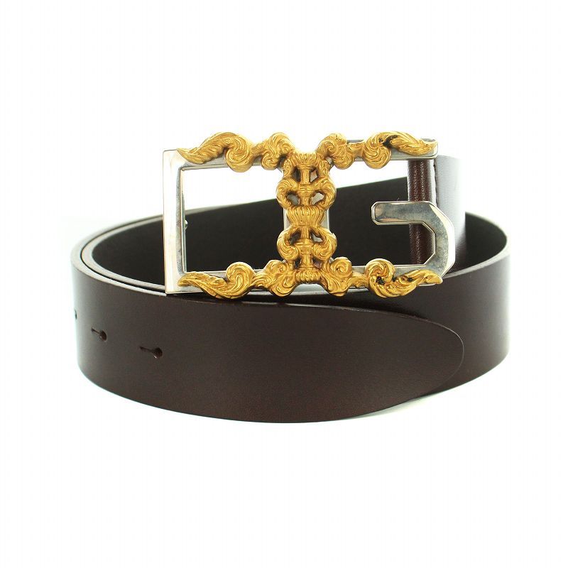 ドルチェ&ガッバーナ ドルガバ ロゴ金具 ベルト 85cm 34インチ ドルチェ&ガッバーナ ドルガバ DOLCE&GABBANA ベルト DGロゴ レザー