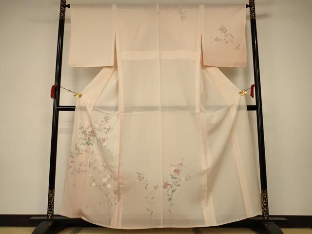 平和屋着物＊夏物 訪問着 絽 草花文 暈し染め 正絹 ♥ AABA2882jd