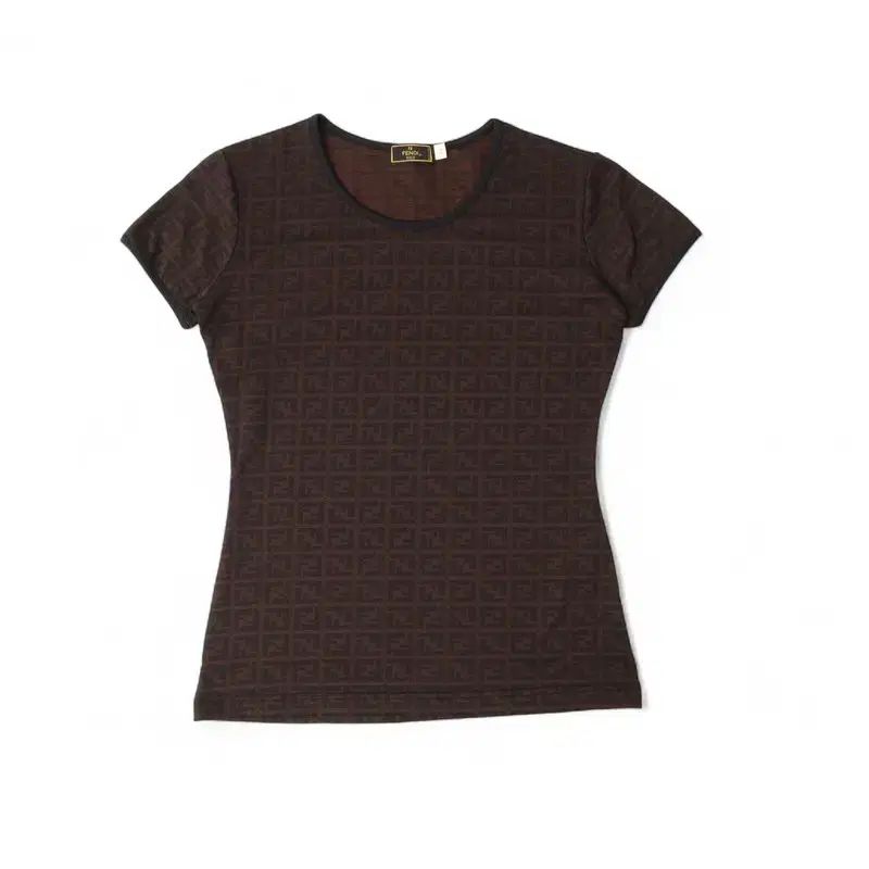 FENDI フェンディ 茶色 ズッカ ハーフ Tシャツ トップス