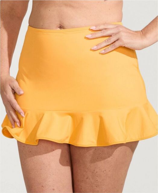 送料無料 ランズエンド レディース スカート ボトムス Women s Plus Size Ruffle Hem Mini Swim Skirt Sweet mango