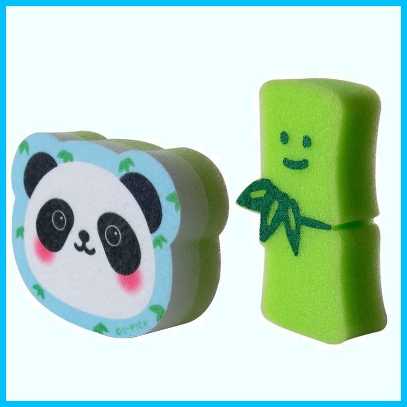 数量 キッチンスポンジ キッチン両面拭き 吸水スポンジ 発泡 キッチン用品 浴室掃除 抗菌加工 パンダ匹 - 竹