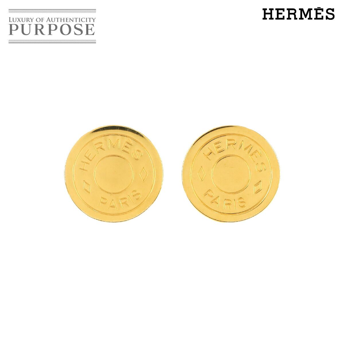 エルメス HERMES セリエ ラウンド型 イヤリング ゴールド アクセサリー Earrings 90297073