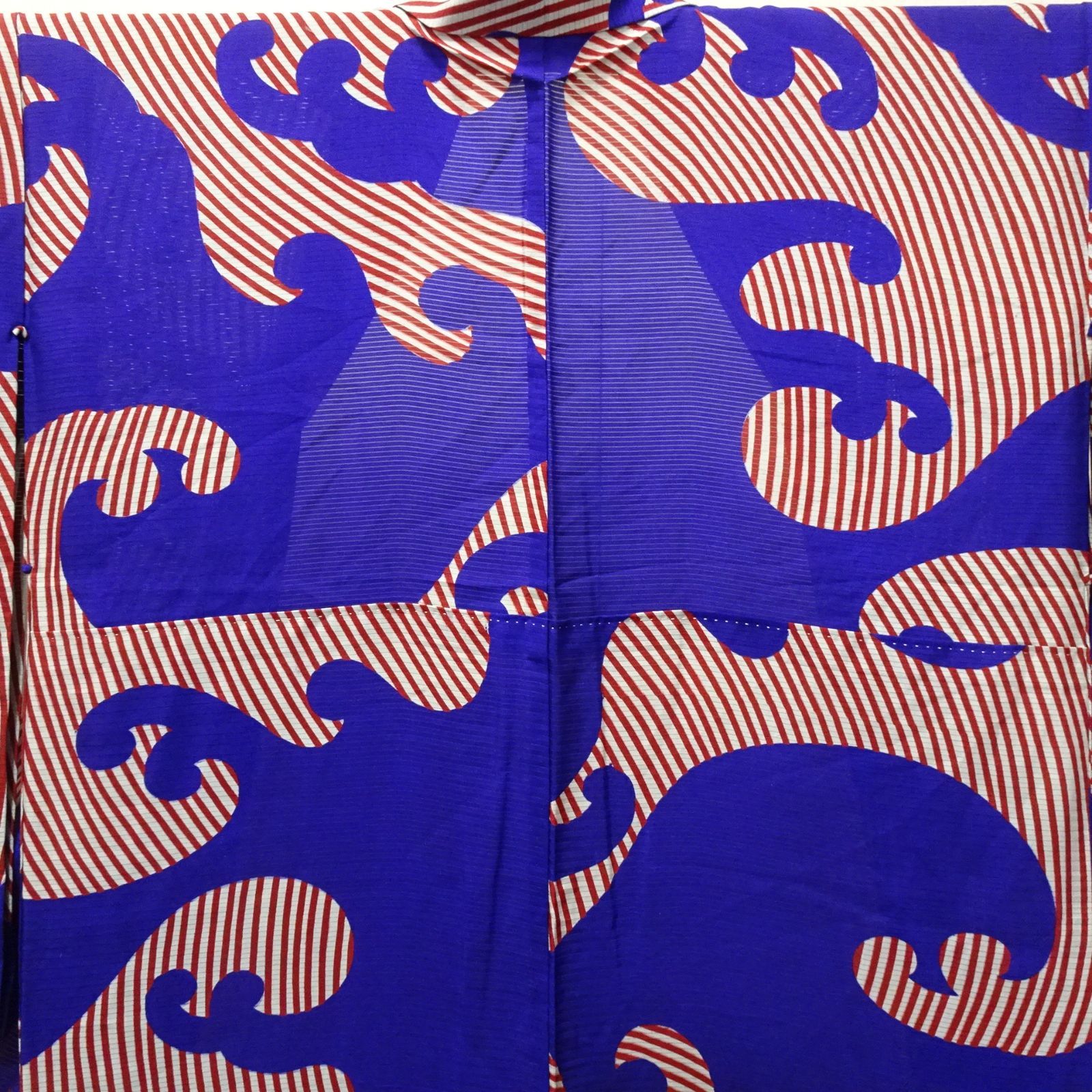 アンティーク 絽 夏着物 大正ロマン アールデコ 波 94925