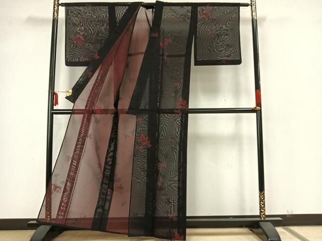 平和屋着物＊夏物　色無地　紗　黒紅色　正絹　逸品　AABC9955jd 平和屋着物＊夏物 色無地 紗 黒紅色 正絹 逸品 AABC9955jd 平和屋着物