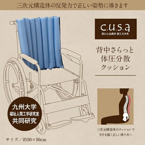 洗える 体圧分散 よりかかり クッション 車いす 約50×50cm 介護用品