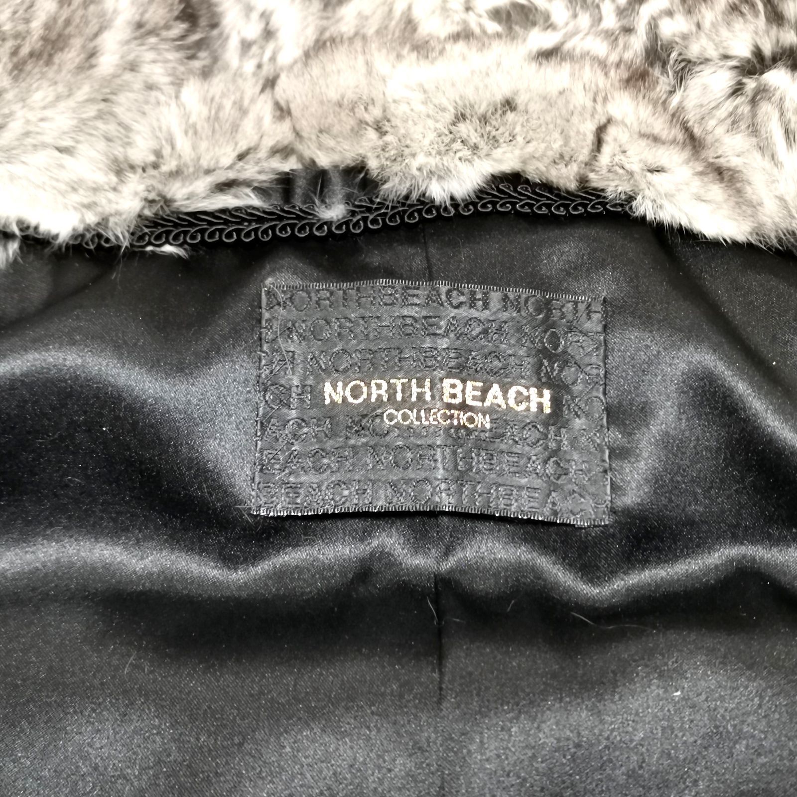 中古美品 NORTH BEACH COLLECTION 毛皮 コート チンチラ 半袖 ショート 