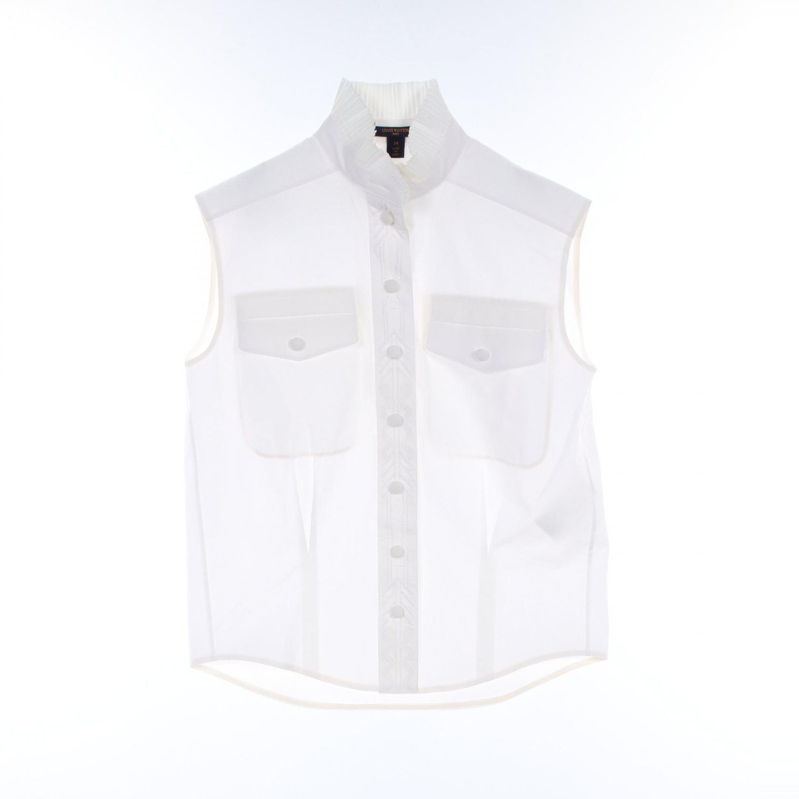 LOUIS VUITTON シャツ ルイヴィトン ホワイト シャツ フリル ルイ