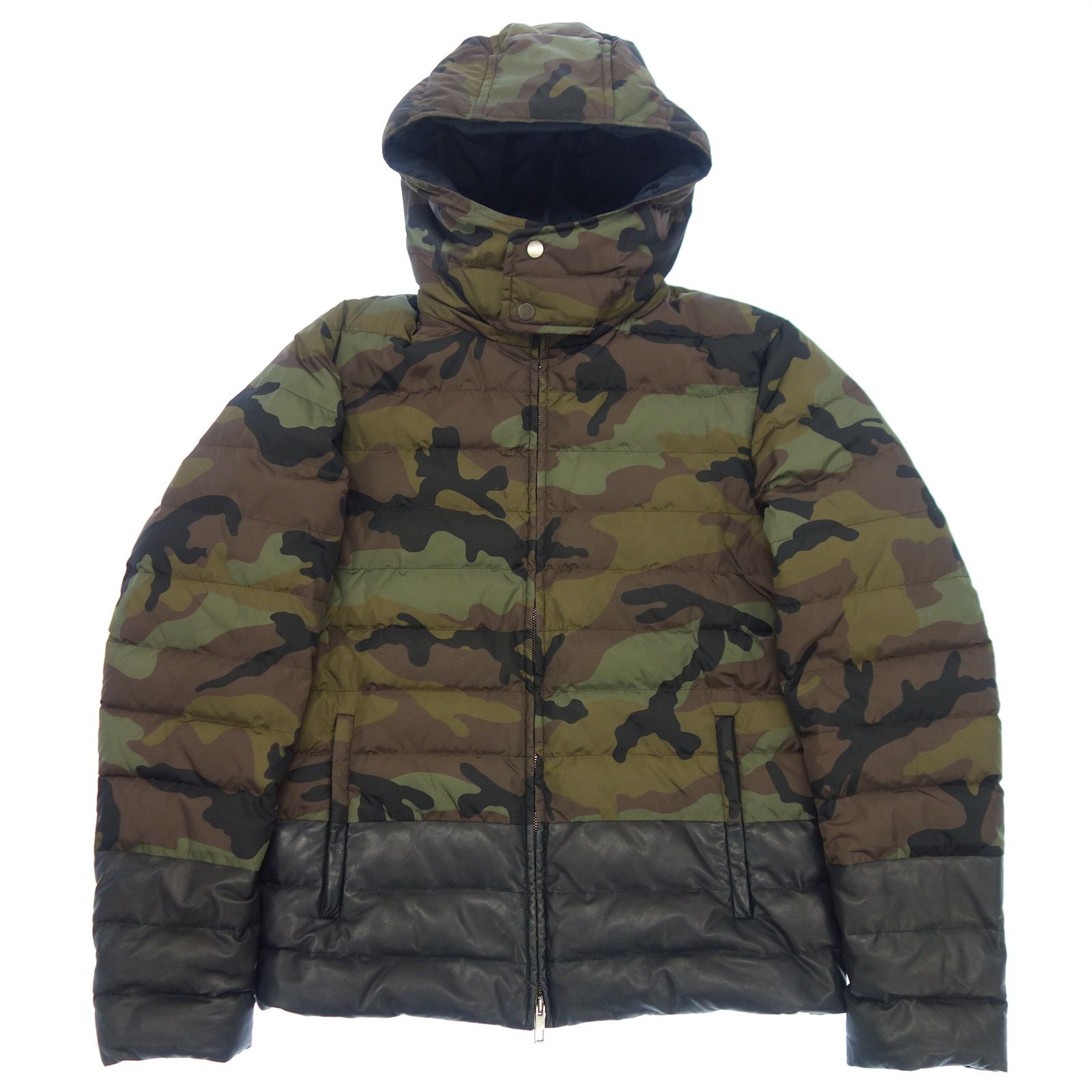 美品□19SS VALENTINO/ヴァレンティノ VLTNロゴ カモフラ柄 WZIP 中綿入り MA-1/ボンバージャケット/ブルゾン カーキ系 44 伊製 正規品 VALENTINO 美品□19SS VALENTINO/ヴァレンティノ VLTNロゴ カモフラ柄