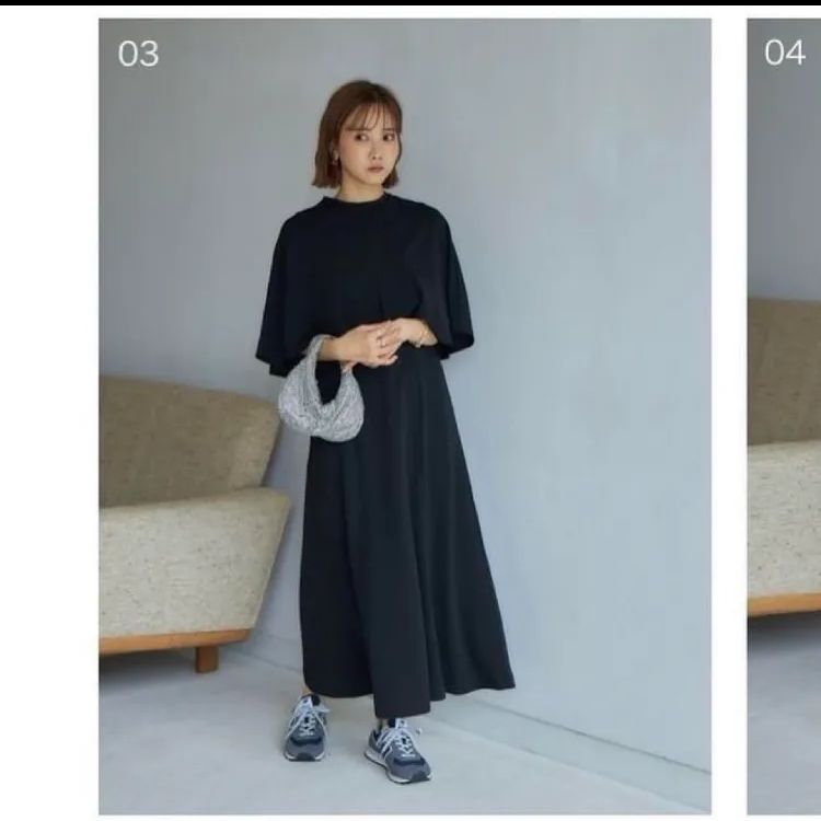 新品 しまむら mysa closet ケープ付きワンピース 田中里奈 黒