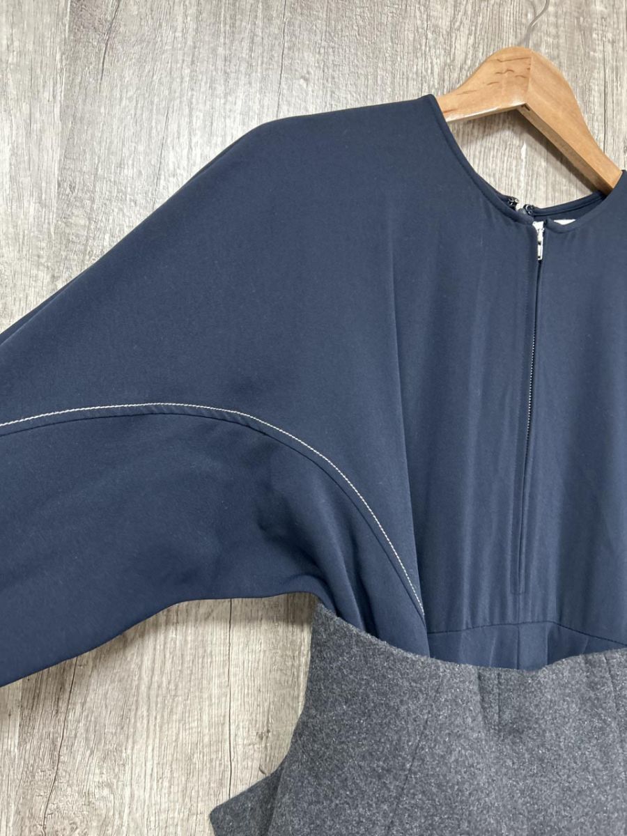 CLANE クラネ ウール混 ステッチ オールインワン size1|濃紺 ◎レディース