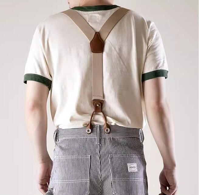 オールド 復刻 本革 アメリカン レトロ クラシカル サスペンダー