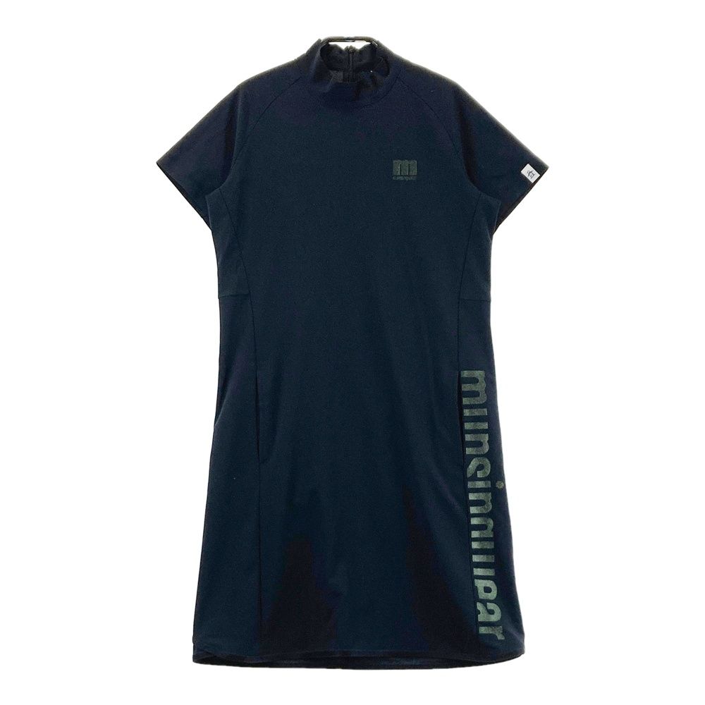 サイズ M MUNSING WEAR マンシングウェア ハイネック 半袖ワンピース ブラック系 240101531087 ゴルフウェア レディース ストスト