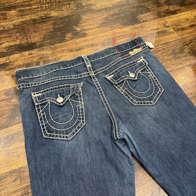【美品】トゥルーレリジョンストレートデニム太ステッチ 新品 TRUERELIGION トゥルーレリジョン デニム パンツ ステッチ