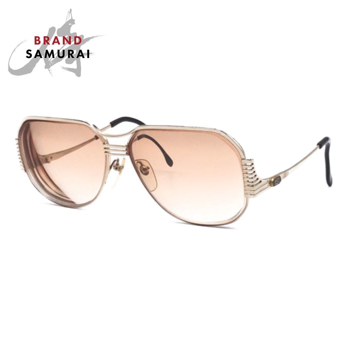 YVES SAINT LAURENT イヴ・サンローラン グラデーション ゴールド ブラウン 茶 メタル 31-065 サングラス 度あり メンズ 403744【中古】