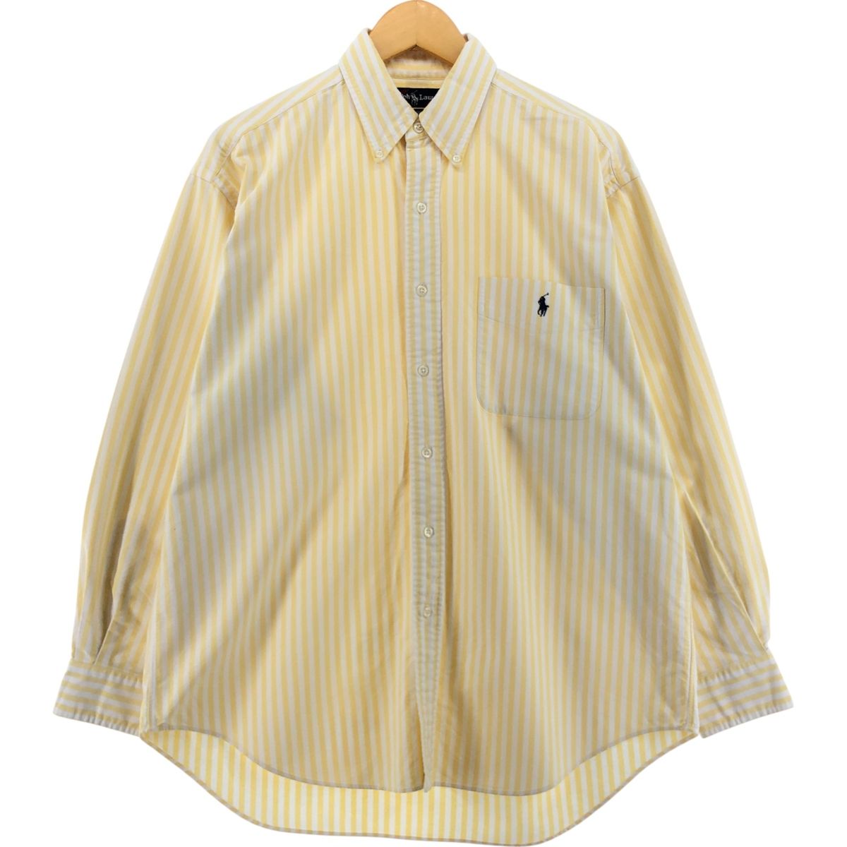 古着 ラルフローレン Ralph Lauren BIG SHIRT 長袖 ボタンダウンストライプシャツ メンズM相当/eaa521031