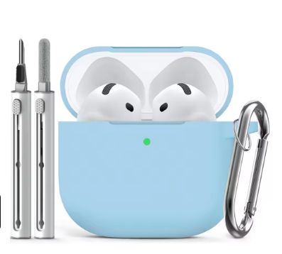 ケースカバー 2025 クリーナーキット付き ソフトシリコン保護ケース Apple AirPods 第 4 世代ケース 女性用