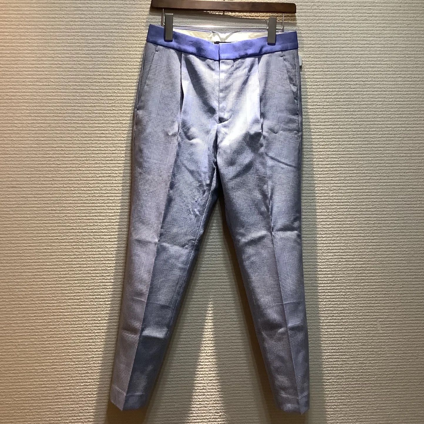 Drawer ドゥロワー グレンチェック柄 センタープレスパンツ