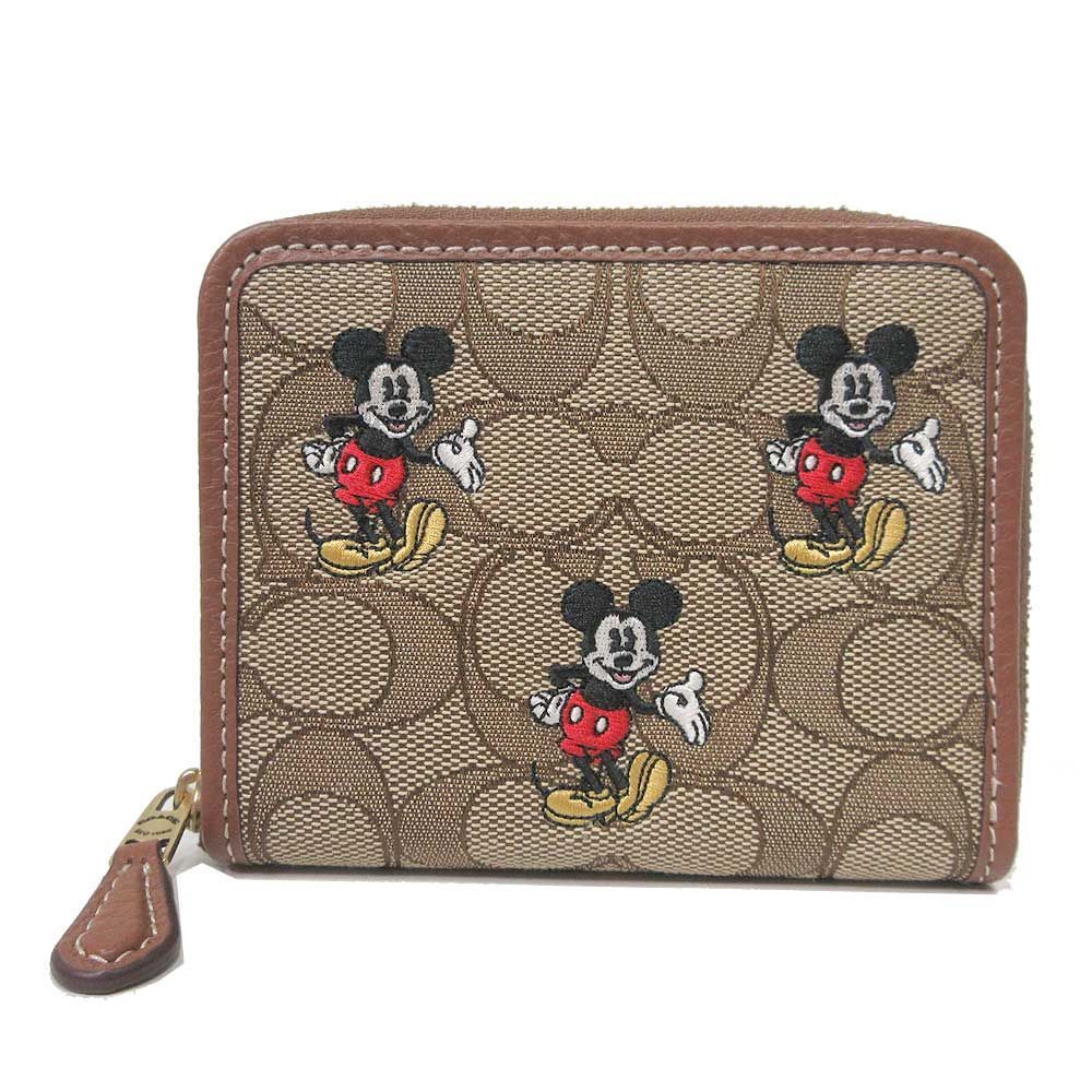 コーチ 二つ折り財布 COACH X DISNEY シグネチャー ジャカード