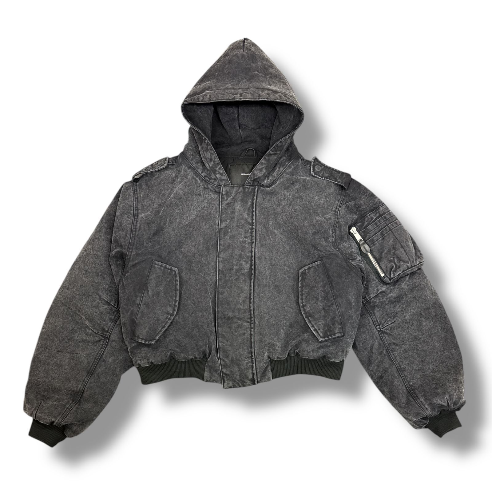 entire studios ショート丈 フーディー ボンバージャケット ES2307