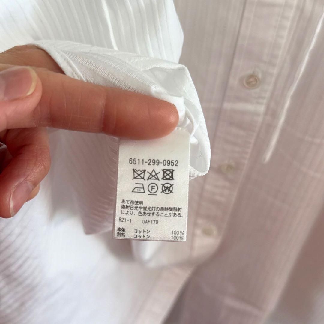 Drawer 近年モデル コットンフリルバックリボンノーカラーブラウス Drawer 近年 コットンフリルバックリボンノーカラーブラウス