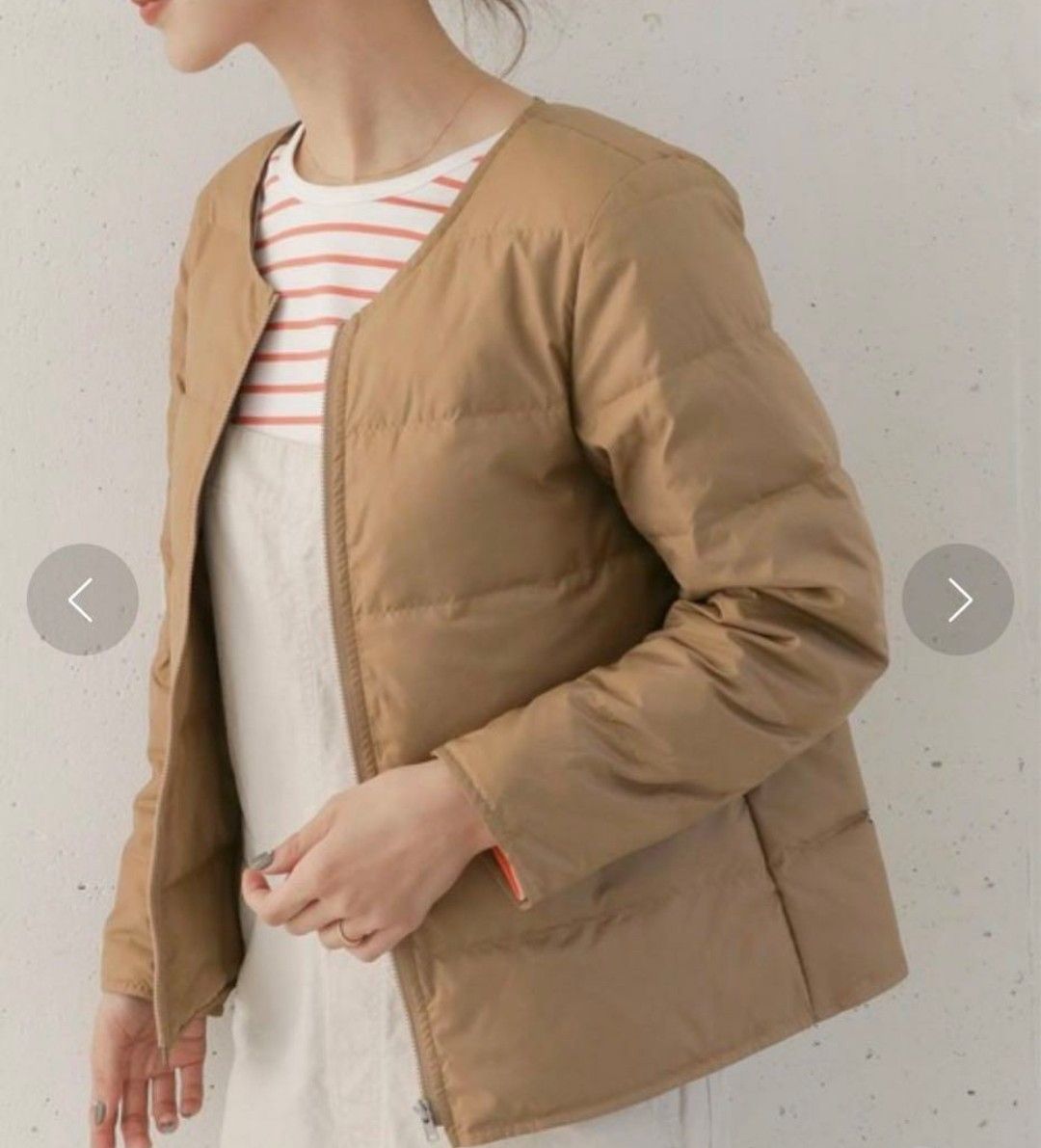 美品　アーバンリサーチドアーズ　マウンテンパーカー　長袖ダウンライナー　ベージュ URBAN RESEARCH DOORS（アーバンリサーチドアーズ）の「ダウン
