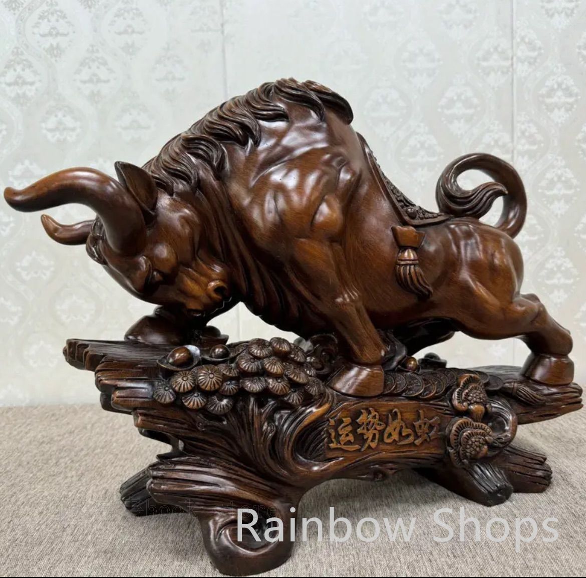 牛の彫像 置物 オーナメント 美術品 大型 風水グッズ インテリア インテリア雑貨 干支 デコレーション 開運 フォーチュン 現代彫刻デスク装飾 おしゃれ オブジェ インテリア装飾 風水アイテム タイ