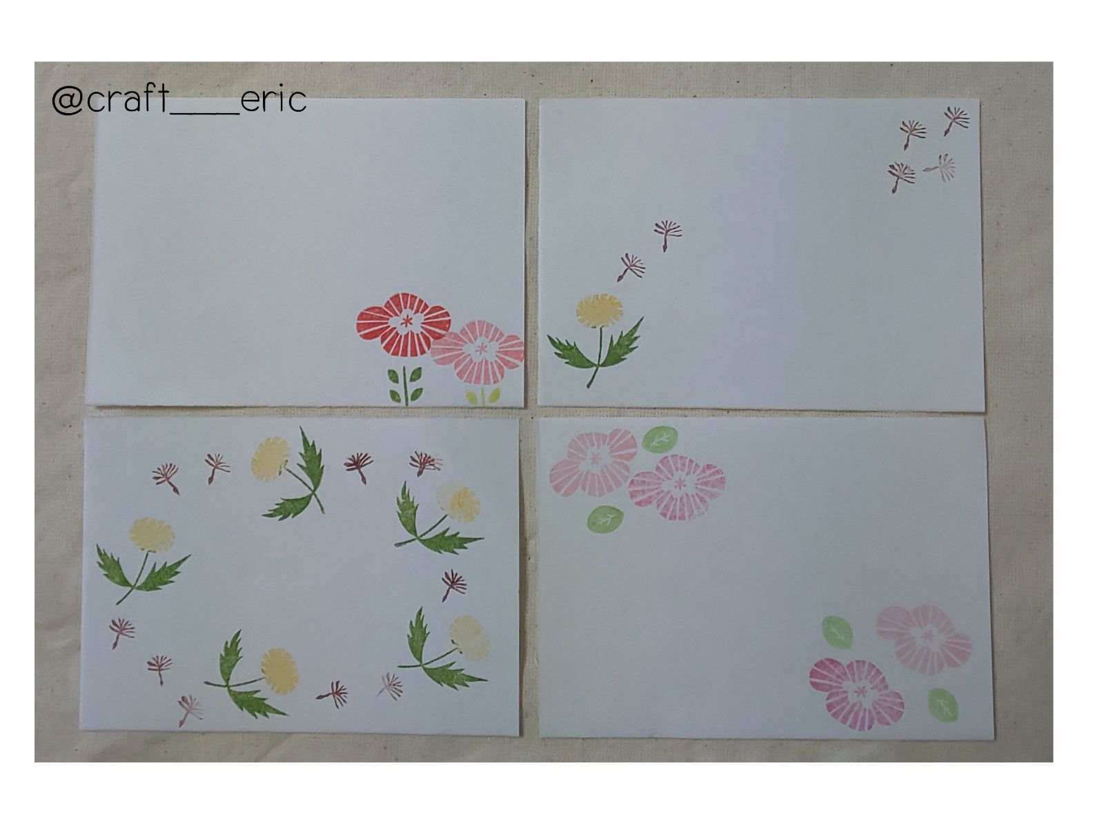 北欧風なお花10個set miniはんこset 消しゴムはんこ - craft___eric